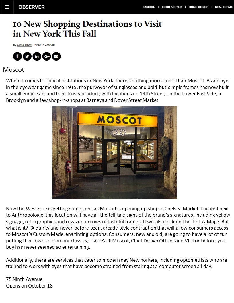 Observer features Chelsea Shop Opening