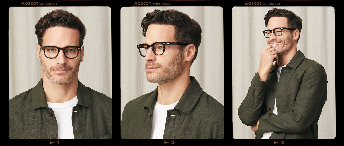 Model is wearing The GELT in size 49 in Tortoise