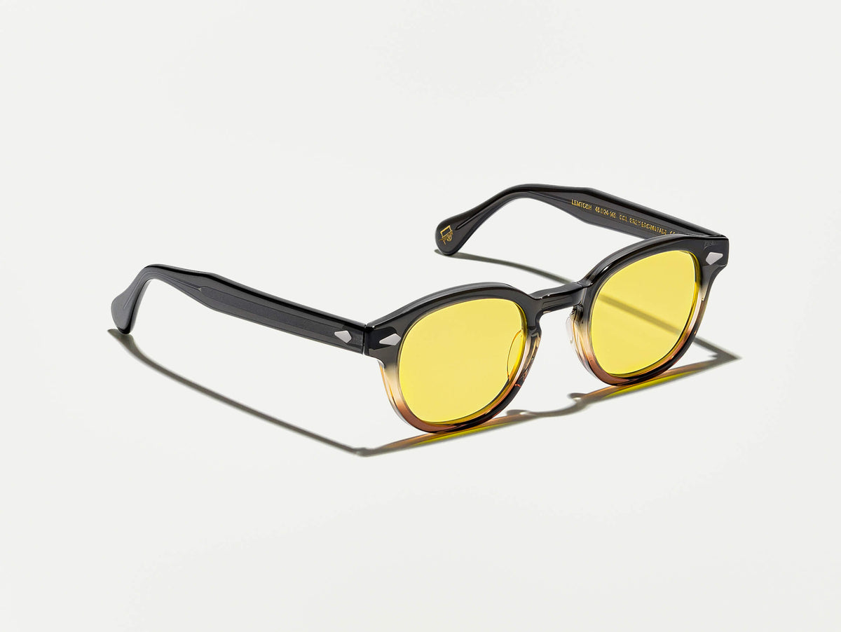 نظارة LEMTOSH بلون Grey-Brown Fade مع عدسات ملونة بلون Mellow Yellow